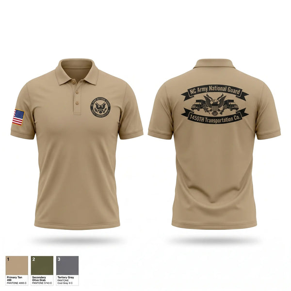 Short Sleeve Performance Polo, 1450th Transportation Company, National Guard, Teamtime, Team time, sublimation, custom sports apparel, team uniforms, spirit wear, spiritwear, sports uniforms, custom shirts, team store, custom team store, fundraiser sports, apparel fundraiser