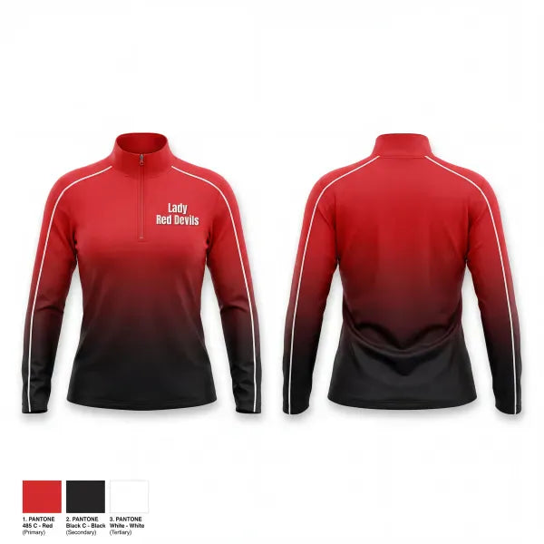 Quarter Zip Jacket, Lady Red Devils, Softball, Teamtime, Team time, sublimation, custom sports apparel, team uniforms, spirit wear, spiritwear, sports uniforms, custom shirts, team store, custom team store, fundraiser sports, apparel fundraiser