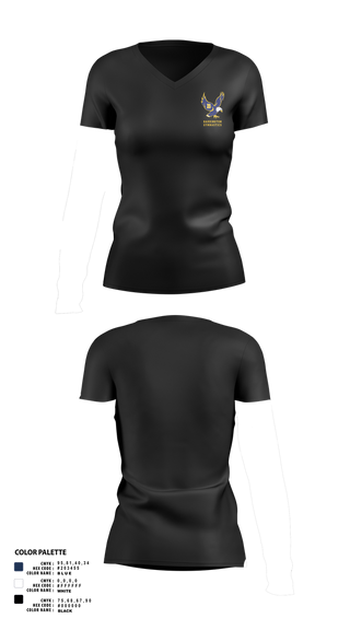 Womens Short Sleeve Vneck Shirt, Barrington High School Gymnastics, Spirit Store, Teamtime, Team time, sublimation, custom sports apparel, team uniforms, spirit wear, spiritwear, sports uniforms, custom shirts, team store, custom team store, fundraiser sports, apparel fundraiser