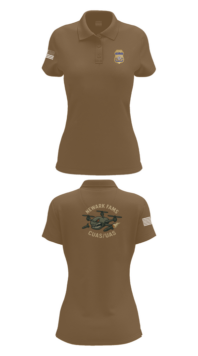Newark FAMS 70077799 Women's Short Sleeve Performance Polo  - 14