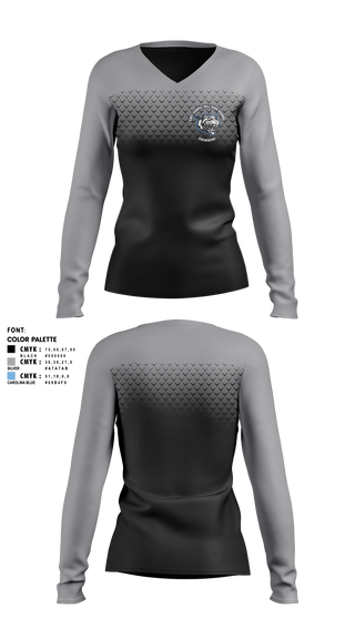 Womens Long Sleeve Vneck Shirt, East Chapel Hill High School Swimming, Swimming, Teamtime, Team time, sublimation, custom sports apparel, team uniforms, spirit wear, spiritwear, sports uniforms, custom shirts, team store, custom team store, fundraiser sports, apparel fundraiser