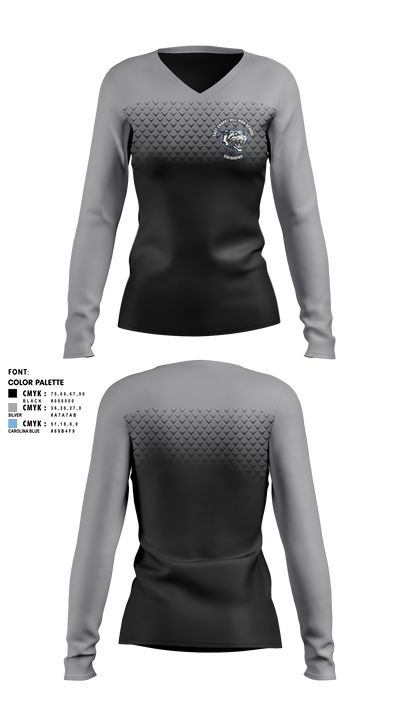 East Chapel Hill High School Swimming Women's Long Sleeve V-neck Shirt - 2