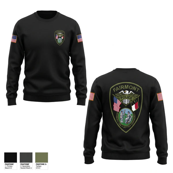 Crew Neck Sweatshirt, Fairmont Police Department, Police, Teamtime, Team time, sublimation, custom sports apparel, team uniforms, spirit wear, spiritwear, sports uniforms, custom shirts, team store, custom team store, fundraiser sports, apparel fundraiser