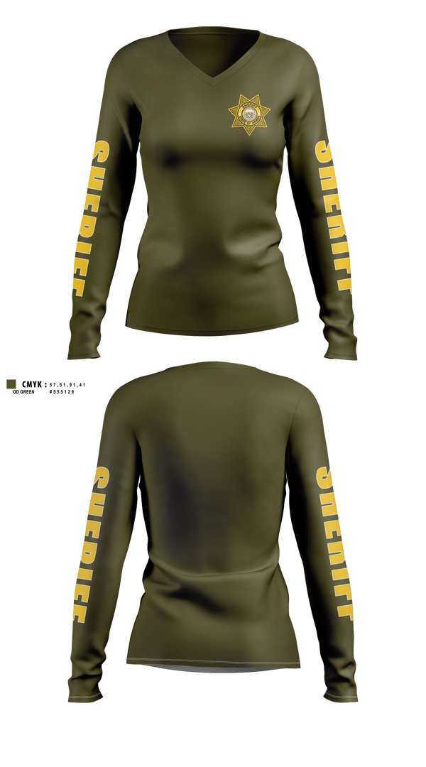 Womens Long Sleeve Vneck Shirt, Hawaii State Sheriff, Police, Teamtime, Team time, sublimation, custom sports apparel, team uniforms, spirit wear, spiritwear, sports uniforms, custom shirts, team store, custom team store, fundraiser sports, apparel fundraiser
