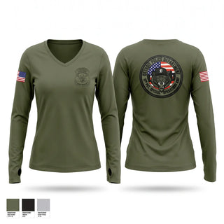 Womens Long Sleeve Vneck Shirt, 12th Precinct Special Operations, Police, Teamtime, Team time, sublimation, custom sports apparel, team uniforms, spirit wear, spiritwear, sports uniforms, custom shirts, team store, custom team store, fundraiser sports, apparel fundraiser