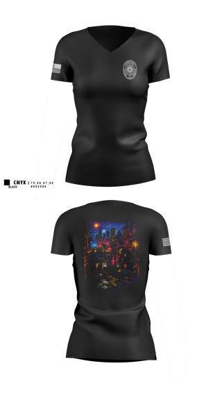 Womens Short Sleeve Vneck Shirt, Shamokin City Police, Police, Teamtime, Team time, sublimation, custom sports apparel, team uniforms, spirit wear, spiritwear, sports uniforms, custom shirts, team store, custom team store, fundraiser sports, apparel fundraiser