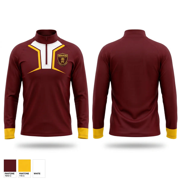 Quarter Zip Jacket, Invaders Football Club, Men's Soccer, Teamtime, Team time, sublimation, custom sports apparel, team uniforms, spirit wear, spiritwear, sports uniforms, custom shirts, team store, custom team store, fundraiser sports, apparel fundraiser