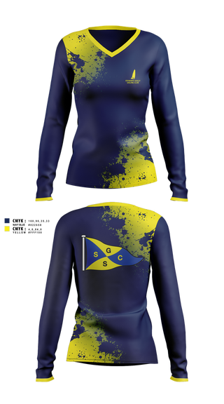 Womens Long Sleeve Vneck Shirt, Stewarts Gully Sailing Club, Spirit Store, Teamtime, Team time, sublimation, custom sports apparel, team uniforms, spirit wear, spiritwear, sports uniforms, custom shirts, team store, custom team store, fundraiser sports, apparel fundraiser