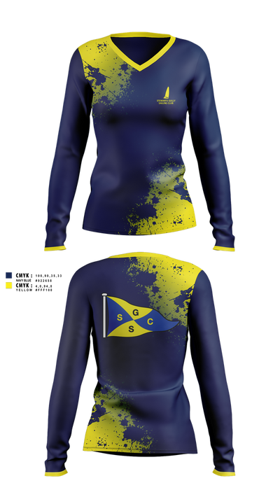 Stewarts Gully Sailing Club 65748429 Women's Long Sleeve V-neck Shirt - 4