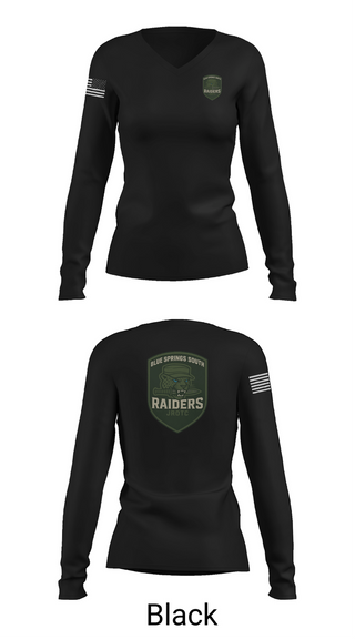 Womens Long Sleeve Vneck Shirt, BSS JROTC, , Teamtime, Team time, sublimation, custom sports apparel, team uniforms, spirit wear, spiritwear, sports uniforms, custom shirts, team store, custom team store, fundraiser sports, apparel fundraiser