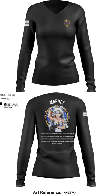 Womens Long Sleeve Vneck Shirt, Karl & Hedwig Ackermann Memorial Institute for Joint Military Intelligence and Law Enforcement Education & Training at MARDET Fort Leonard Wood, , Teamtime, Team time, sublimation, custom sports apparel, team uniforms, spirit wear, spiritwear, sports uniforms, custom shirts, team store, custom team store, fundraiser sports, apparel fundraiser