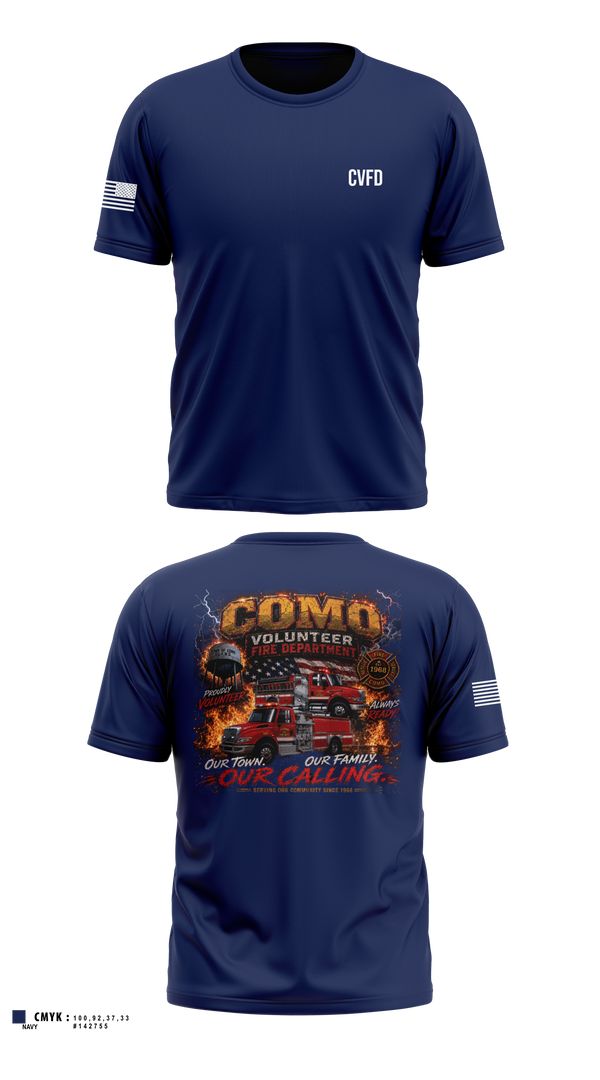 Short Sleeve Performance Shirt, Como Volunteer Fire Department, Fire Department, Teamtime, Team time, sublimation, custom sports apparel, team uniforms, spirit wear, spiritwear, sports uniforms, custom shirts, team store, custom team store, fundraiser sports, apparel fundraiser