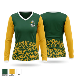 Womens Long Sleeve Vneck Shirt, Jays, Women's Volleyball, Teamtime, Team time, sublimation, custom sports apparel, team uniforms, spirit wear, spiritwear, sports uniforms, custom shirts, team store, custom team store, fundraiser sports, apparel fundraiser