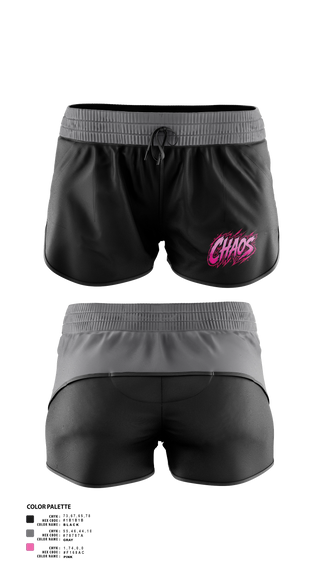 Womens Shorts, Chaos, Softball, Teamtime, Team time, sublimation, custom sports apparel, team uniforms, spirit wear, spiritwear, sports uniforms, custom shirts, team store, custom team store, fundraiser sports, apparel fundraiser