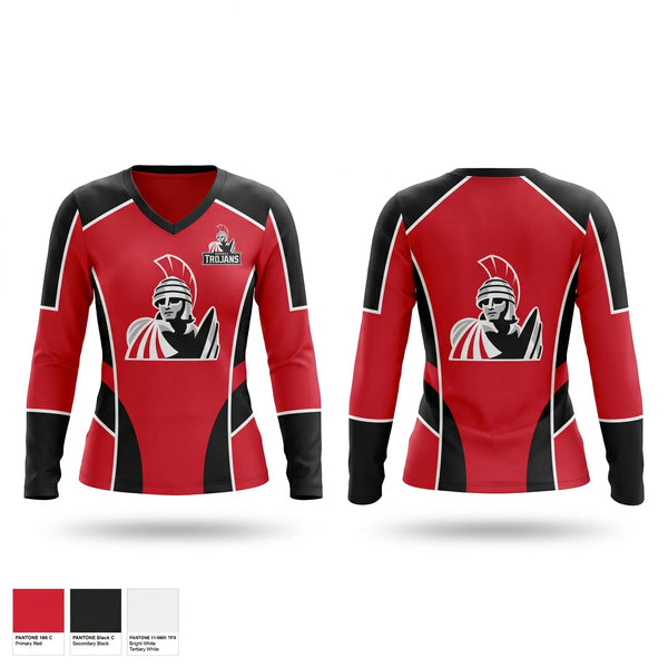 Womens Long Sleeve Vneck Shirt, Everett Community College Soccer, Women's Soccer, Teamtime, Team time, sublimation, custom sports apparel, team uniforms, spirit wear, spiritwear, sports uniforms, custom shirts, team store, custom team store, fundraiser sports, apparel fundraiser
