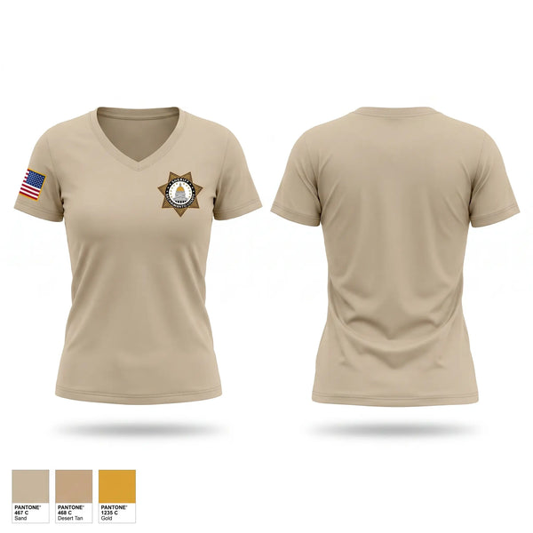 Womens Short Sleeve Vneck Shirt, Sacramento sheriff, Police, Teamtime, Team time, sublimation, custom sports apparel, team uniforms, spirit wear, spiritwear, sports uniforms, custom shirts, team store, custom team store, fundraiser sports, apparel fundraiser