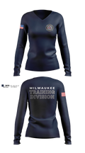 Milwaukee Fire Department Training Division Women's Long Sleeve V-neck Shirt - 3