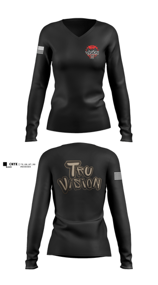 Womens Long Sleeve Vneck Shirt, Tru vison, Men's Basketball, Teamtime, Team time, sublimation, custom sports apparel, team uniforms, spirit wear, spiritwear, sports uniforms, custom shirts, team store, custom team store, fundraiser sports, apparel fundraiser