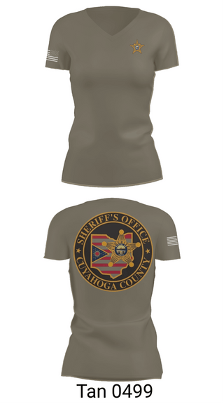 Womens Short Sleeve Vneck Shirt, Cuyahoga County Sheriff, Police, Teamtime, Team time, sublimation, custom sports apparel, team uniforms, spirit wear, spiritwear, sports uniforms, custom shirts, team store, custom team store, fundraiser sports, apparel fundraiser