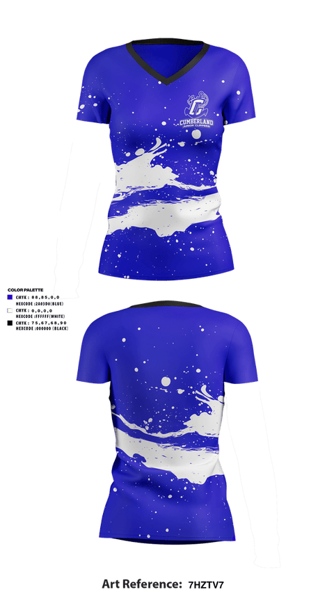Womens Short Sleeve Vneck Shirt, Cumberland Junior Clippers, , Teamtime, Team time, sublimation, custom sports apparel, team uniforms, spirit wear, spiritwear, sports uniforms, custom shirts, team store, custom team store, fundraiser sports, apparel fundraiser
