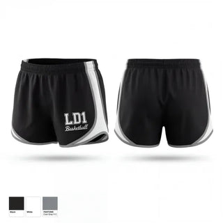 Womens Shorts, LD1 Basketball, Men's Basketball, Teamtime, Team time, sublimation, custom sports apparel, team uniforms, spirit wear, spiritwear, sports uniforms, custom shirts, team store, custom team store, fundraiser sports, apparel fundraiser