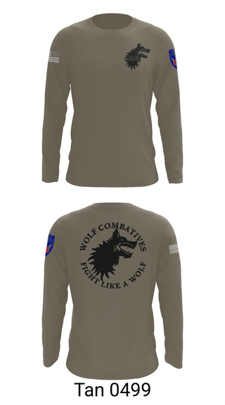 Long Sleeve Performance Shirt, Wolf Combatives, Army, Teamtime, Team time, sublimation, custom sports apparel, team uniforms, spirit wear, spiritwear, sports uniforms, custom shirts, team store, custom team store, fundraiser sports, apparel fundraiser
