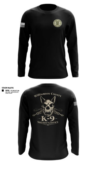 Long Sleeve Performance Shirt, Williamson County K-9 Unit, Police, Teamtime, Team time, sublimation, custom sports apparel, team uniforms, spirit wear, spiritwear, sports uniforms, custom shirts, team store, custom team store, fundraiser sports, apparel fundraiser
