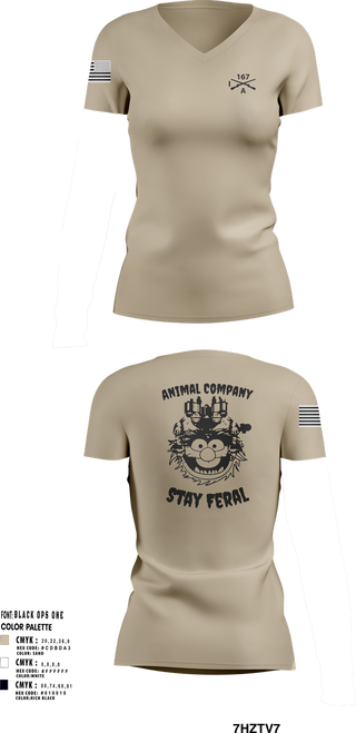 Womens Short Sleeve Vneck Shirt, A Co 1/167, Army, Teamtime, Team time, sublimation, custom sports apparel, team uniforms, spirit wear, spiritwear, sports uniforms, custom shirts, team store, custom team store, fundraiser sports, apparel fundraiser