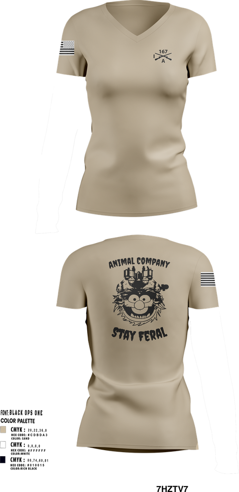 Womens Short Sleeve Vneck Shirt, A Co 1/167, Army, Teamtime, Team time, sublimation, custom sports apparel, team uniforms, spirit wear, spiritwear, sports uniforms, custom shirts, team store, custom team store, fundraiser sports, apparel fundraiser