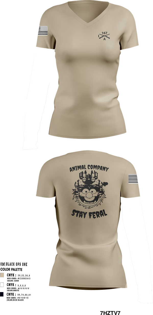 Womens Short Sleeve Vneck Shirt, A Co 1/167, Army, Teamtime, Team time, sublimation, custom sports apparel, team uniforms, spirit wear, spiritwear, sports uniforms, custom shirts, team store, custom team store, fundraiser sports, apparel fundraiser