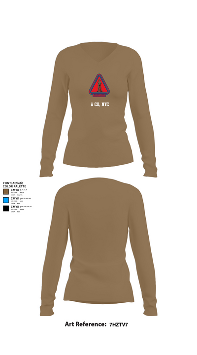 A Co, NYC 7046081 Women's Long Sleeve V-neck Shirt - 2