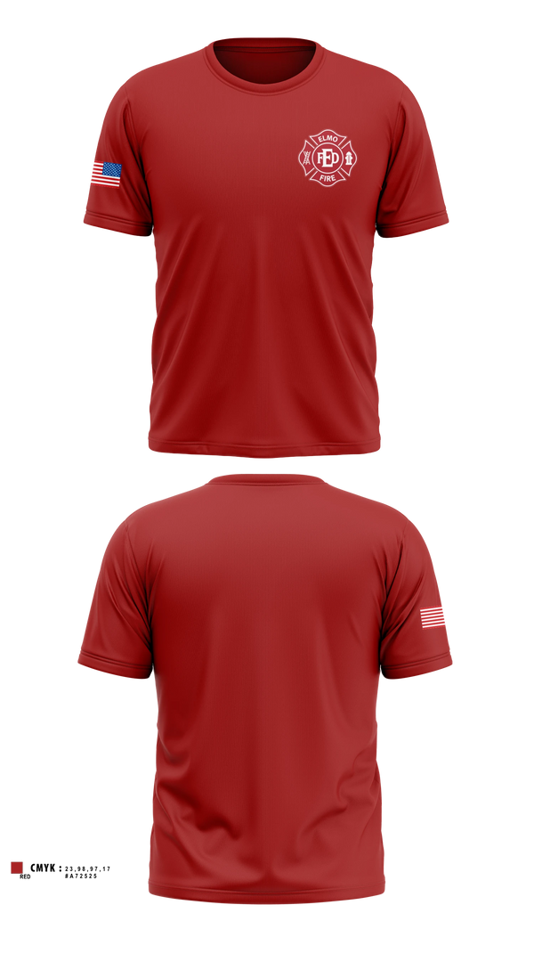 Elmo Fire Protection District Old School Cotton Feel Shirt - 4