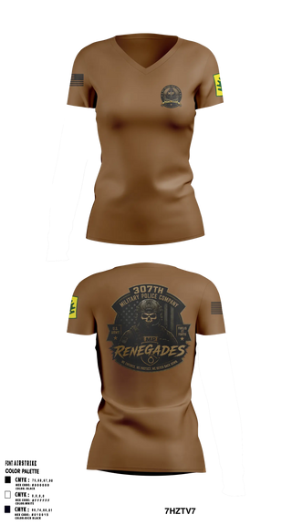 Womens Short Sleeve Vneck Shirt, 307TH Military Police Company, Army, Teamtime, Team time, sublimation, custom sports apparel, team uniforms, spirit wear, spiritwear, sports uniforms, custom shirts, team store, custom team store, fundraiser sports, apparel fundraiser