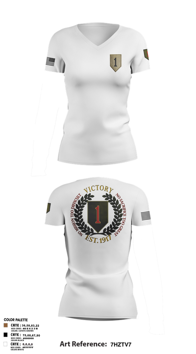 1st infantry division 88621490 Women's Short Sleeve V-neck Shirt - 2