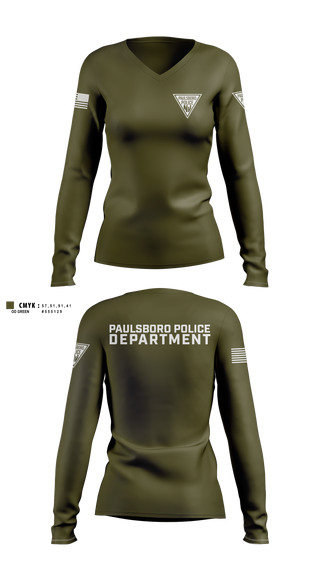 Womens Long Sleeve Vneck Shirt, Paulsboro Police Department, Police, Teamtime, Team time, sublimation, custom sports apparel, team uniforms, spirit wear, spiritwear, sports uniforms, custom shirts, team store, custom team store, fundraiser sports, apparel fundraiser