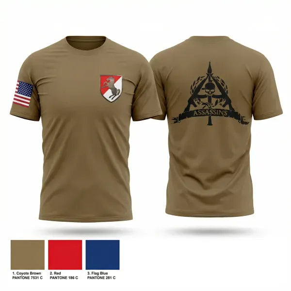Old School Cotton Feel Shirt, 1/11 ACR Assassin Troop, Army, Teamtime, Team time, sublimation, custom sports apparel, team uniforms, spirit wear, spiritwear, sports uniforms, custom shirts, team store, custom team store, fundraiser sports, apparel fundraiser