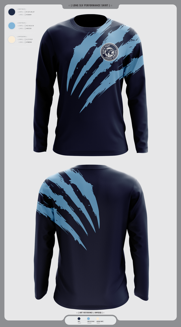 Long Sleeve Performance Shirt, North Port Jr Bobcats, , Teamtime, Team time, sublimation, custom sports apparel, team uniforms, spirit wear, spiritwear, sports uniforms, custom shirts, team store, custom team store, fundraiser sports, apparel fundraiser