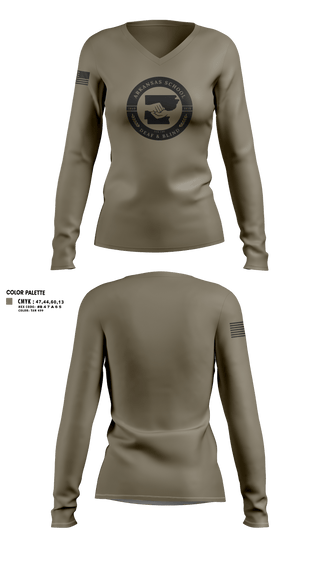 Womens Long Sleeve Vneck Shirt, ARDB Security, Police, Teamtime, Team time, sublimation, custom sports apparel, team uniforms, spirit wear, spiritwear, sports uniforms, custom shirts, team store, custom team store, fundraiser sports, apparel fundraiser
