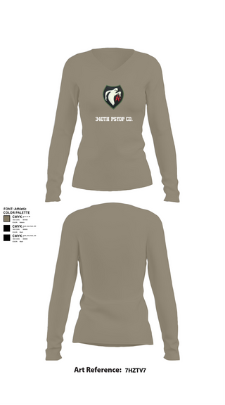 Womens Long Sleeve Vneck Shirt, 340th Psyop Co., , Teamtime, Team time, sublimation, custom sports apparel, team uniforms, spirit wear, spiritwear, sports uniforms, custom shirts, team store, custom team store, fundraiser sports, apparel fundraiser