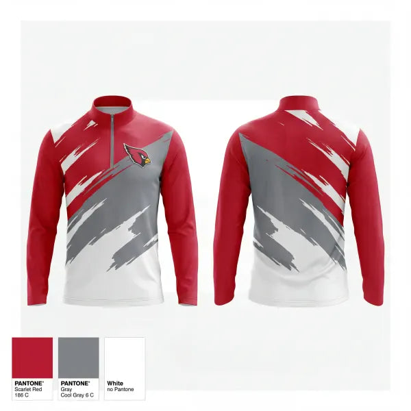 Quarter Zip Jacket, Sandy Valley Cardinals, Baseball, Teamtime, Team time, sublimation, custom sports apparel, team uniforms, spirit wear, spiritwear, sports uniforms, custom shirts, team store, custom team store, fundraiser sports, apparel fundraiser