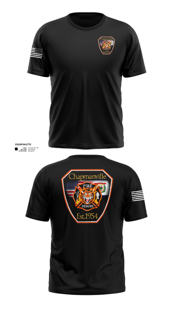 Short Sleeve Performance Shirt, Chapmanville Fire Department, Fire Department, Teamtime, Team time, sublimation, custom sports apparel, team uniforms, spirit wear, spiritwear, sports uniforms, custom shirts, team store, custom team store, fundraiser sports, apparel fundraiser