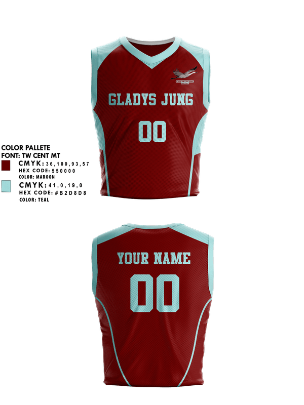 Womens Basketball Jersey, Gladys Jung Lady Cranes Baketball, Women's Basketball, Teamtime, Team time, sublimation, custom sports apparel, team uniforms, spirit wear, spiritwear, sports uniforms, custom shirts, team store, custom team store, fundraiser sports, apparel fundraiser