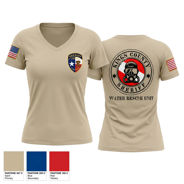 Womens Short Sleeve Vneck Shirt, Liberty County Sheriff Marine Rescue, Police, Teamtime, Team time, sublimation, custom sports apparel, team uniforms, spirit wear, spiritwear, sports uniforms, custom shirts, team store, custom team store, fundraiser sports, apparel fundraiser