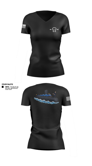 Womens Short Sleeve Vneck Shirt, USS Jefferson City, Navy, Teamtime, Team time, sublimation, custom sports apparel, team uniforms, spirit wear, spiritwear, sports uniforms, custom shirts, team store, custom team store, fundraiser sports, apparel fundraiser