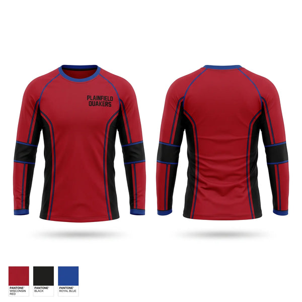 Long Sleeve Performance Shirt, Plainfield Quakers, Wrestling, Teamtime, Team time, sublimation, custom sports apparel, team uniforms, spirit wear, spiritwear, sports uniforms, custom shirts, team store, custom team store, fundraiser sports, apparel fundraiser