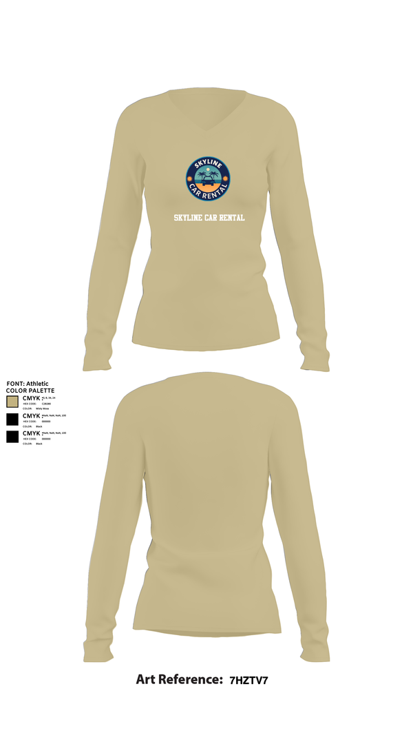 Womens Long Sleeve Vneck Shirt, Skyline Car Rental, Men's Basketball, Teamtime, Team time, sublimation, custom sports apparel, team uniforms, spirit wear, spiritwear, sports uniforms, custom shirts, team store, custom team store, fundraiser sports, apparel fundraiser