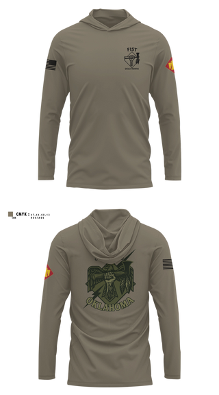 Long Sleeve hooded sunshirt, HHB 160th FIST, Army, Teamtime, Team time, sublimation, custom sports apparel, team uniforms, spirit wear, spiritwear, sports uniforms, custom shirts, team store, custom team store, fundraiser sports, apparel fundraiser