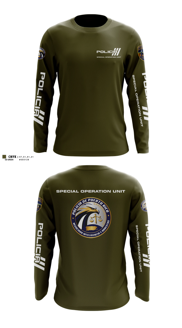 Long Sleeve Performance Shirt, Inteligencia criminal, Police, Teamtime, Team time, sublimation, custom sports apparel, team uniforms, spirit wear, spiritwear, sports uniforms, custom shirts, team store, custom team store, fundraiser sports, apparel fundraiser