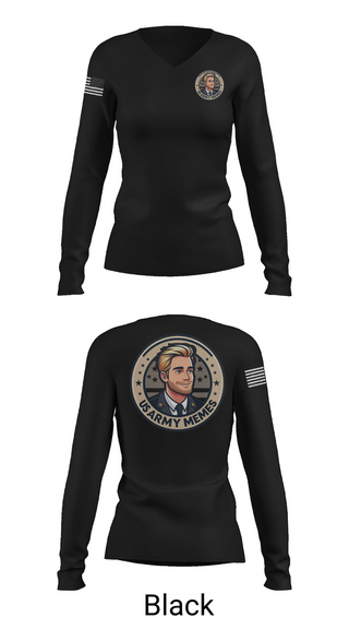 Womens Long Sleeve Vneck Shirt, U.S Army memes, , Teamtime, Team time, sublimation, custom sports apparel, team uniforms, spirit wear, spiritwear, sports uniforms, custom shirts, team store, custom team store, fundraiser sports, apparel fundraiser