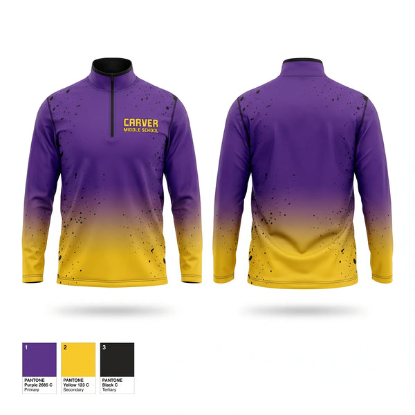 Quarter Zip Jacket, CARVER MIDDLE SCHOOL, , Teamtime, Team time, sublimation, custom sports apparel, team uniforms, spirit wear, spiritwear, sports uniforms, custom shirts, team store, custom team store, fundraiser sports, apparel fundraiser